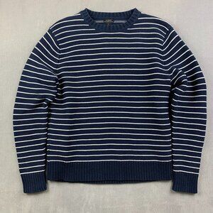 J. Crew Navy and White Striped Crewneck Sweater